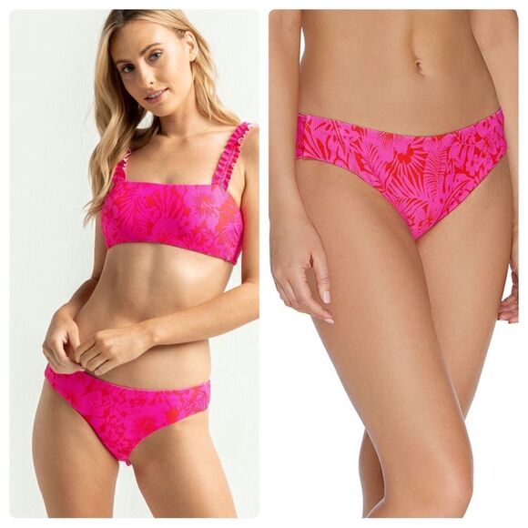 Raisins Surf Brand Pink & Red Making Waves Fiesta Tulum Hipster Bottoms - Picture 1 of 10
